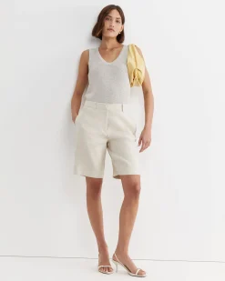 Fashion Sportscraft Lena Bermuda Linen Short in String