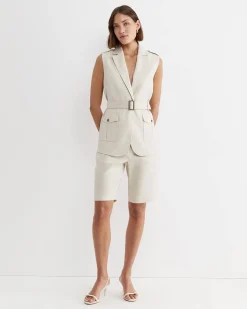 Fashion Sportscraft Lena Bermuda Linen Short in String