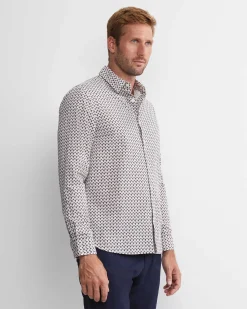 Fashion Sportscraft Leo Liberty Long Sleeve Shirt in Whitemulti White/multi