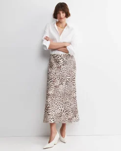 Clearance Sportscraft Leo Slip Midi Skirt in Multi