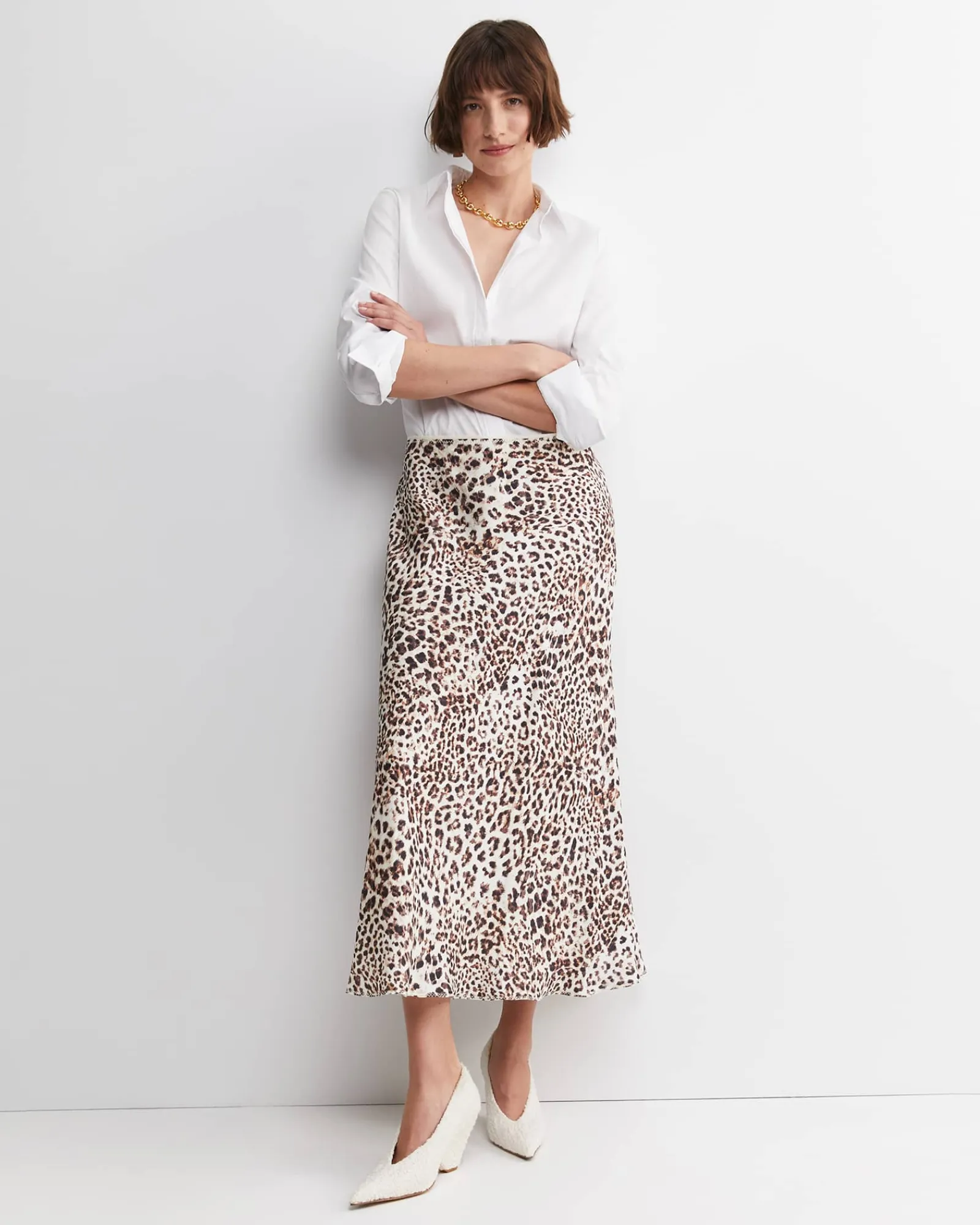 Clearance Sportscraft Leo Slip Midi Skirt in Multi
