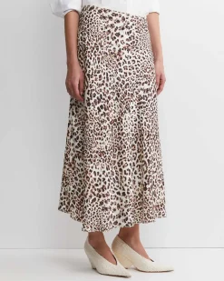 Clearance Sportscraft Leo Slip Midi Skirt in Multi