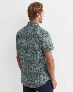 New Sportscraft Lex Short Sleeve Liberty Shirt in Khaki