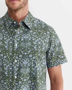 New Sportscraft Lex Short Sleeve Liberty Shirt in Khaki