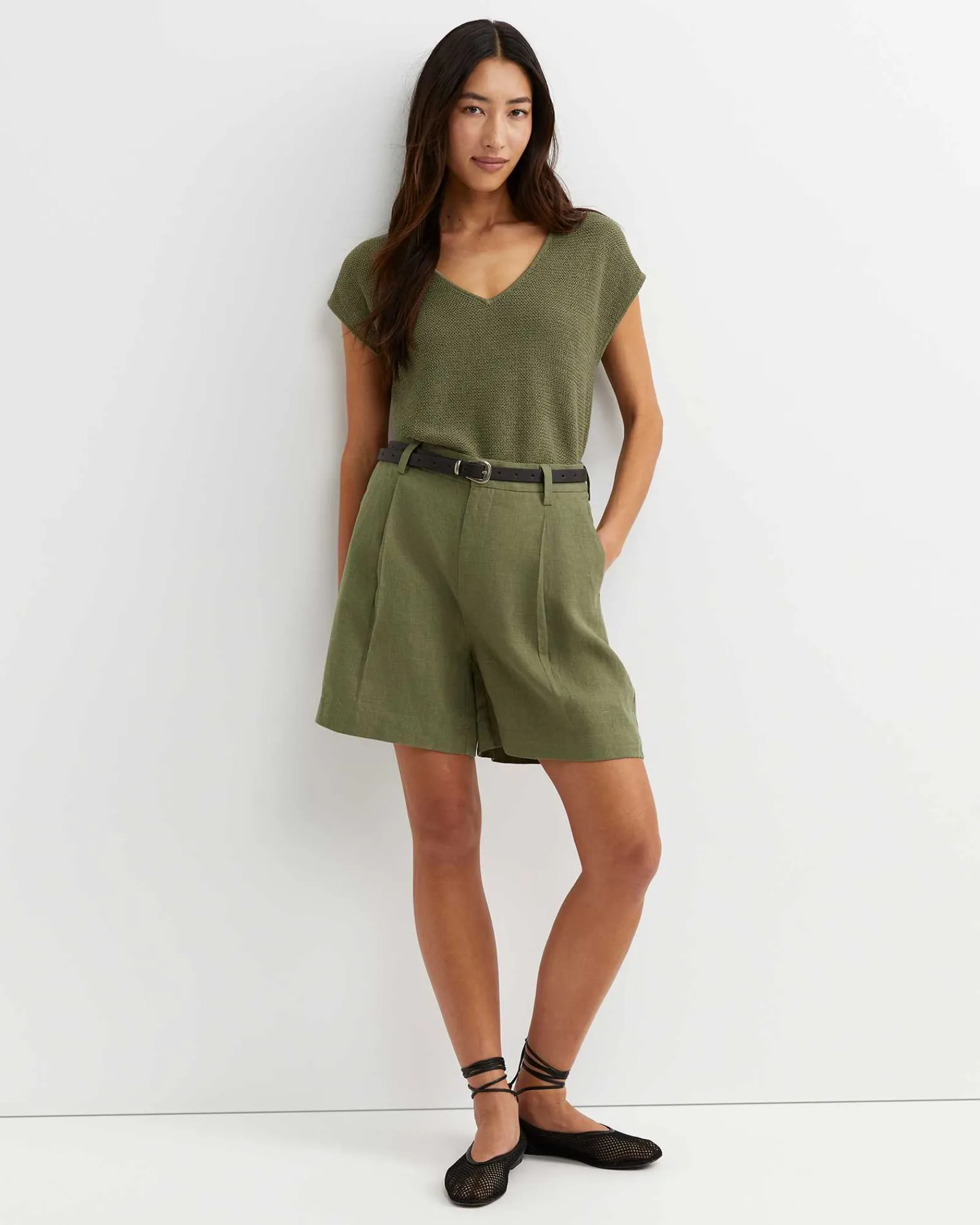 Outlet Sportscraft Lilou Linen Short in Khaki