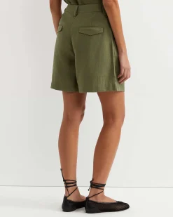 Outlet Sportscraft Lilou Linen Short in Khaki