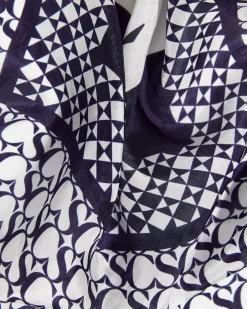 Discount Sportscraft Logo Silk Scarf in Classic Navy ClassicNavy