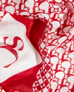 Hot Sportscraft Logo Silk Scarf in Red