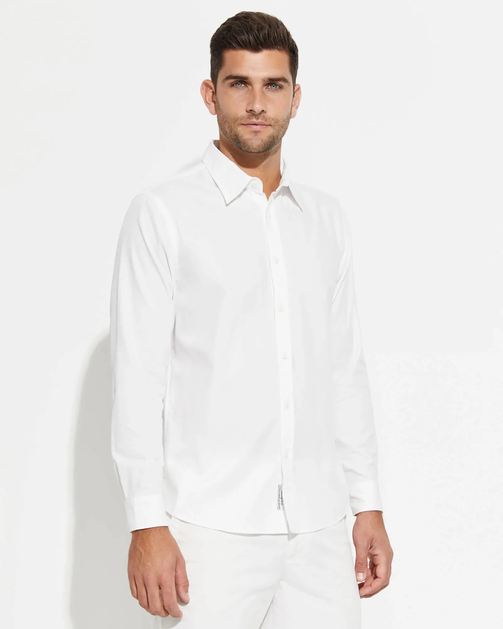 New Sportscraft Long Sleeve Archie Shirt in White