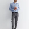 Fashion Sportscraft Long Sleeve Linen Shirt in Chambray