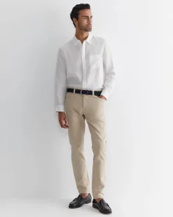Discount Sportscraft Long Sleeve Linen Shirt in White