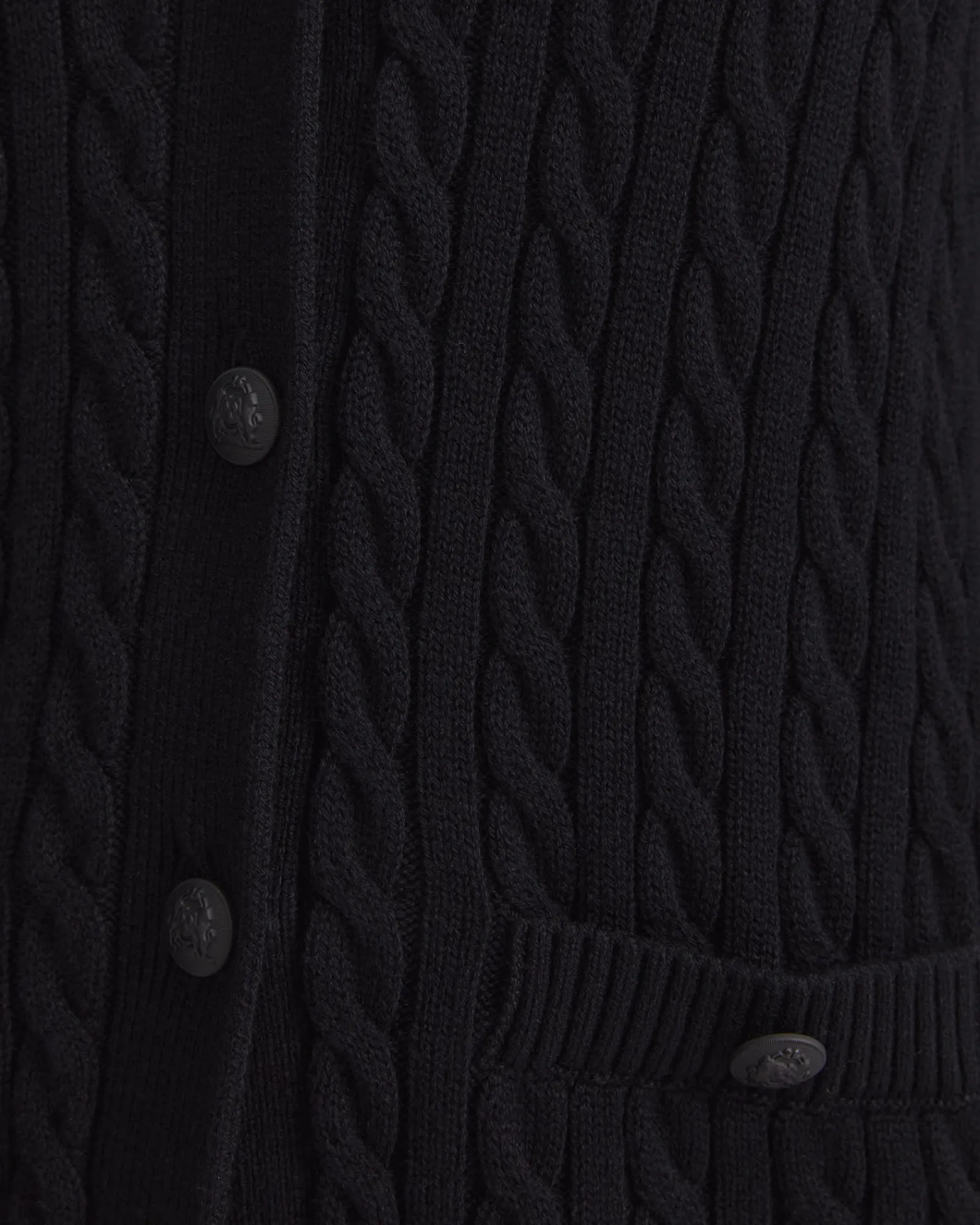 Outlet Sportscraft Longline Merino Blend Cable Cardigan in Black