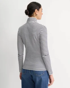 Online Sportscraft Lucy Snap Funnel Neck Top in Whitenavy White/navy