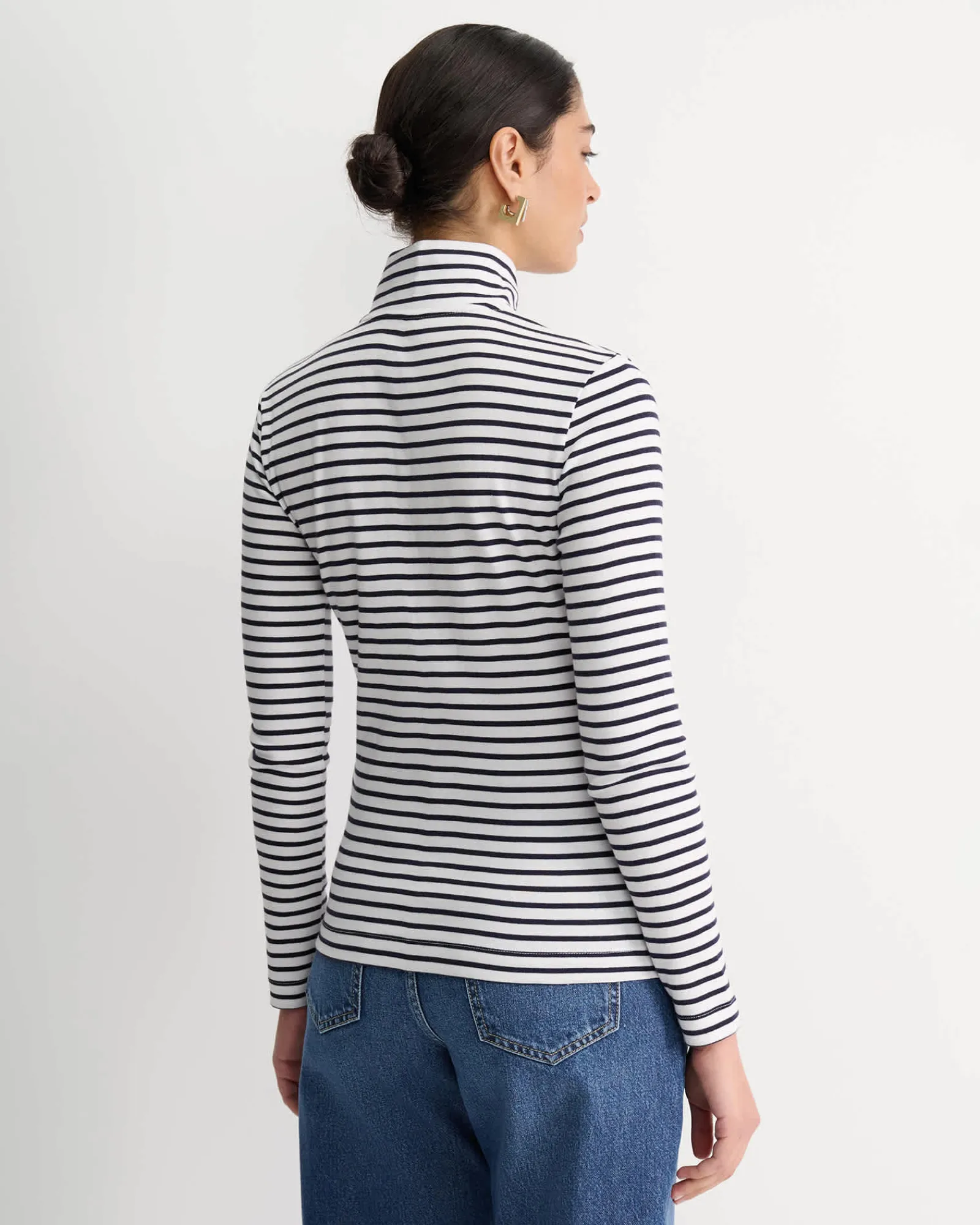 Online Sportscraft Lucy Snap Funnel Neck Top in Whitenavy White/navy