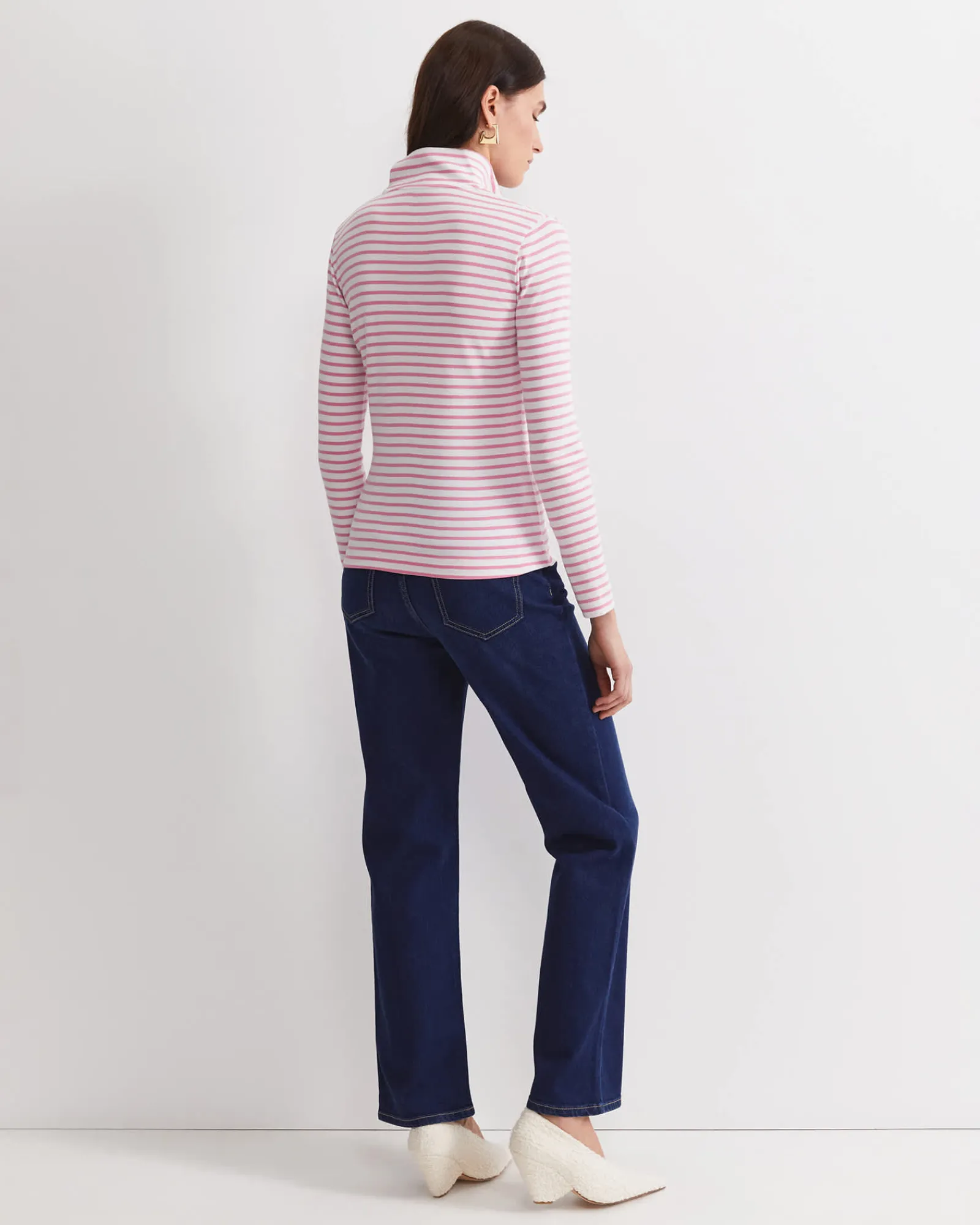 Discount Sportscraft Lucy Snap Funnel Neck Top in Whitepink White/pink