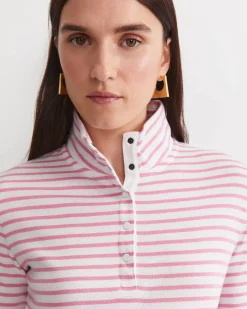 Discount Sportscraft Lucy Snap Funnel Neck Top in Whitepink White/pink