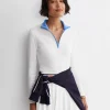 Discount Sportscraft Lucy Zip Funnel Neck Top in Ivoryblue Ivory/blue