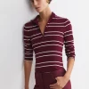 Fashion Sportscraft Lucy Zip Funnel Neck Top in Wine