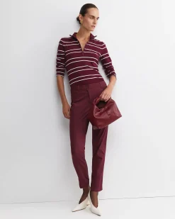 Fashion Sportscraft Lucy Zip Funnel Neck Top in Wine
