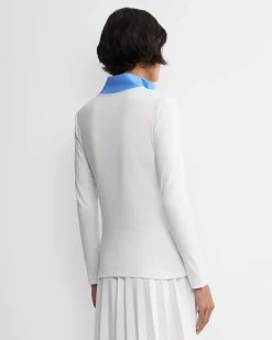 Discount Sportscraft Lucy Zip Funnel Neck Top in Ivoryblue Ivory/blue