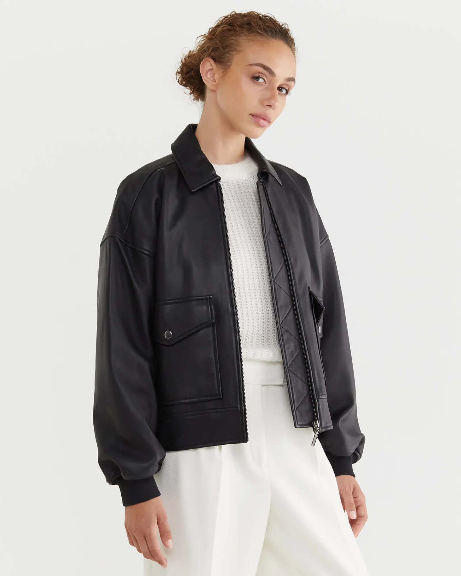 Sale Sportscraft Lulu Leather Jacket in Black