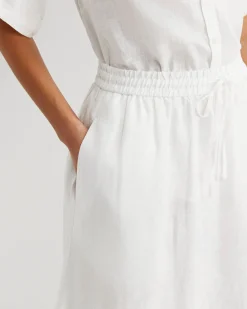 Online Sportscraft Lulu Linen Midi Skirt in White
