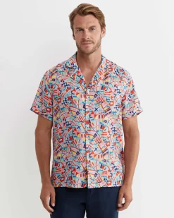 Hot Sportscraft Mac Short Sleeve Liberty Cuban Shirt in Multi