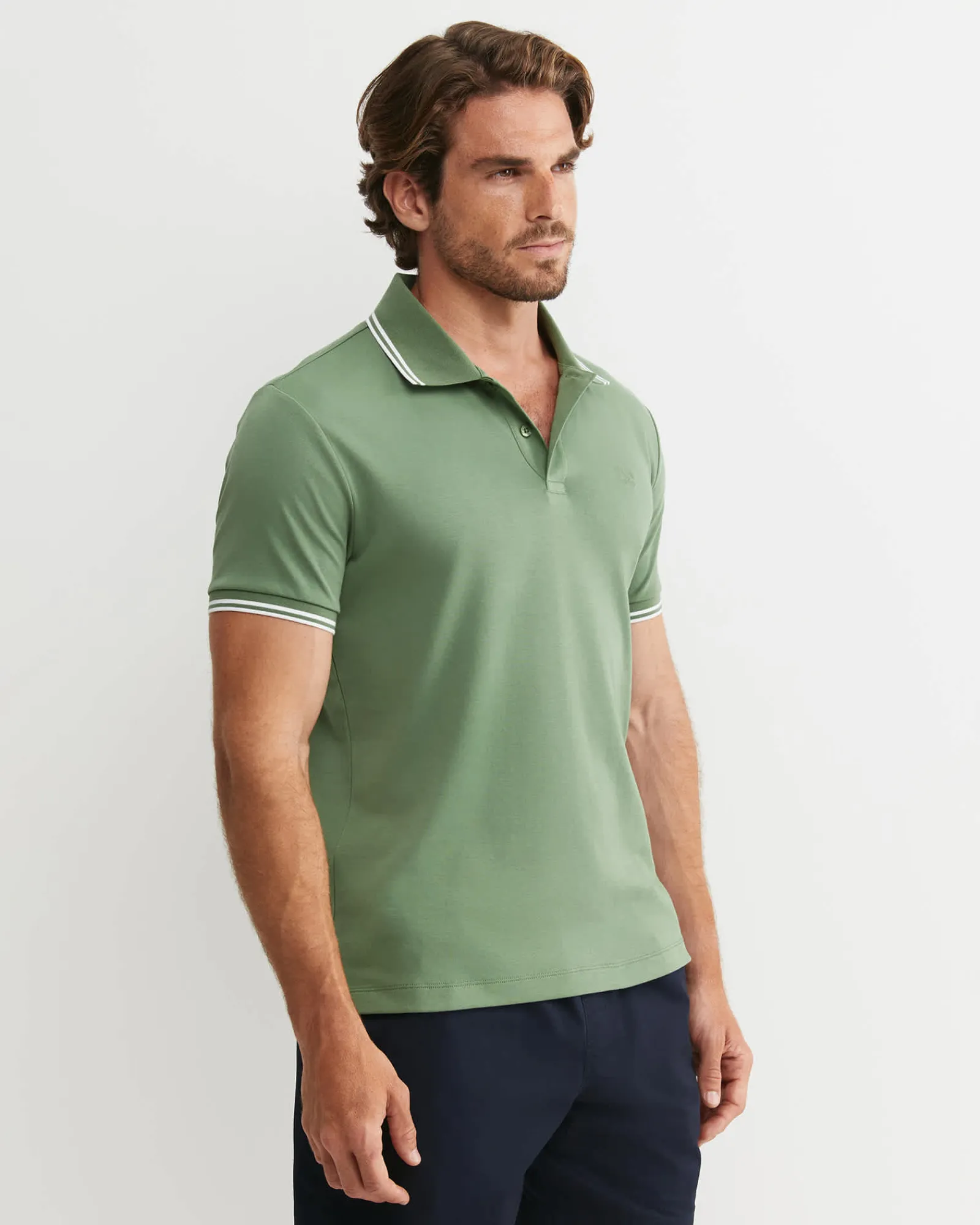 Fashion Sportscraft Manning Short Sleeve Polo in Elm