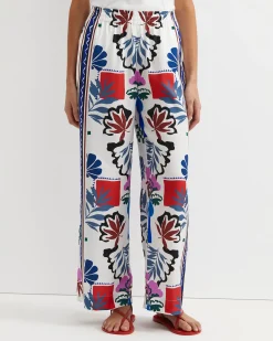 Outlet Sportscraft Marika Wide Leg Pant in Pink Multi PinkMulti