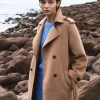 Clearance Sportscraft Martha Double Breasted Trench Coat in Camel