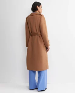 Clearance Sportscraft Martha Double Breasted Trench Coat in Camel
