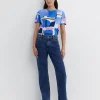 Discount Sportscraft Martine Mercerised Tee in Blue Multi BlueMulti