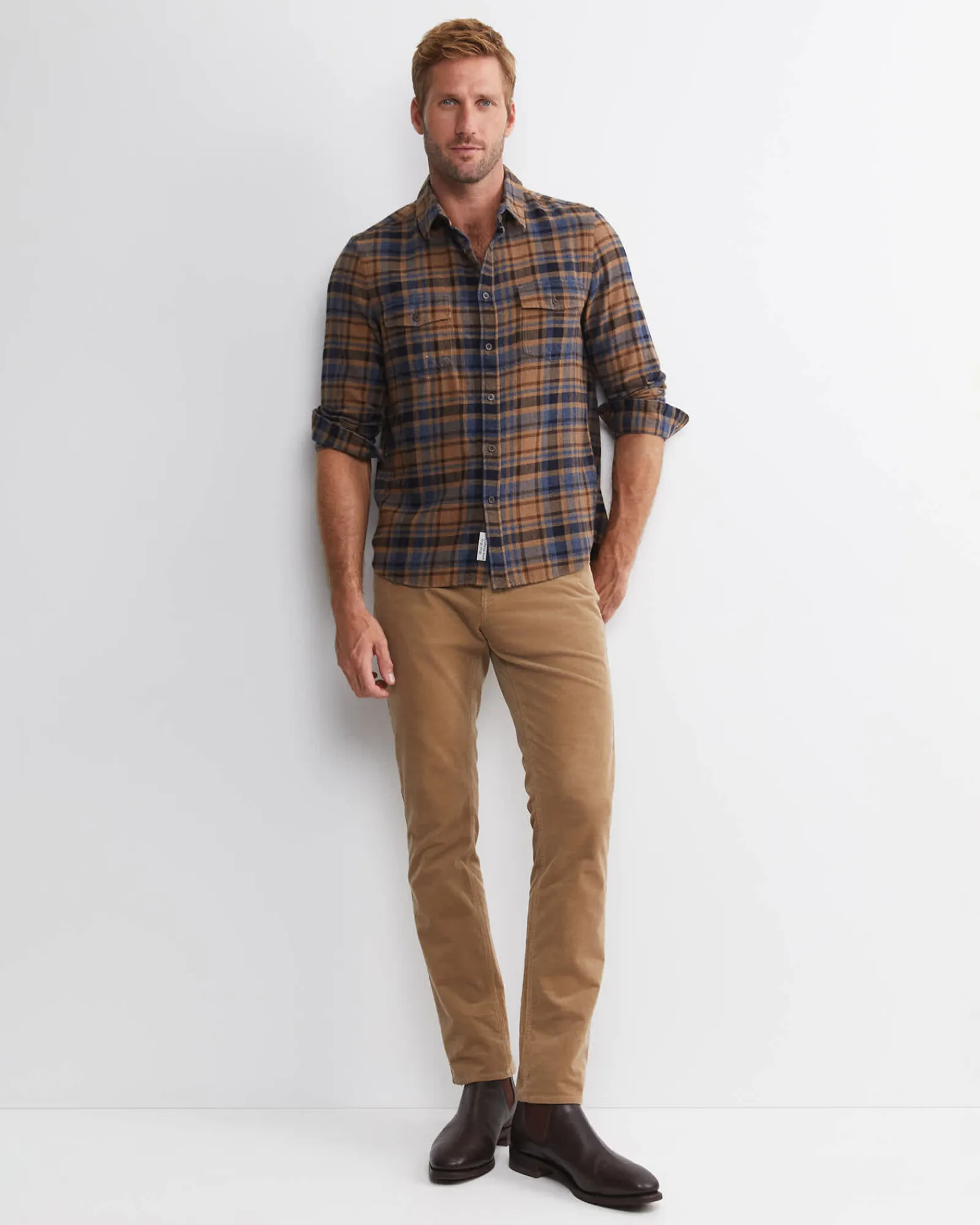 Online Sportscraft Matcham Long Sleeve Check Shirt in Brown Multi BrownMulti