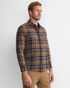 Online Sportscraft Matcham Long Sleeve Check Shirt in Brown Multi BrownMulti