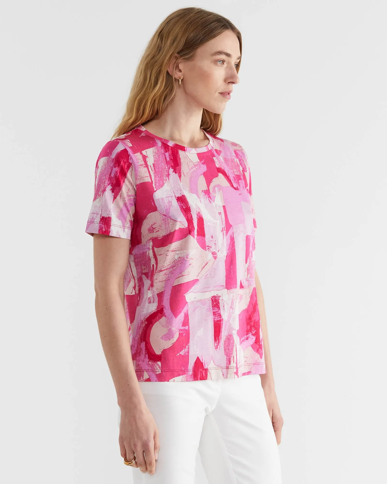 Hot Sportscraft Matera Mercerised Tee in Pink Multi PinkMulti
