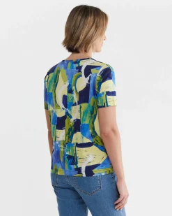 Clearance Sportscraft Matera Mercerised Tee in Blue Multi BlueMulti