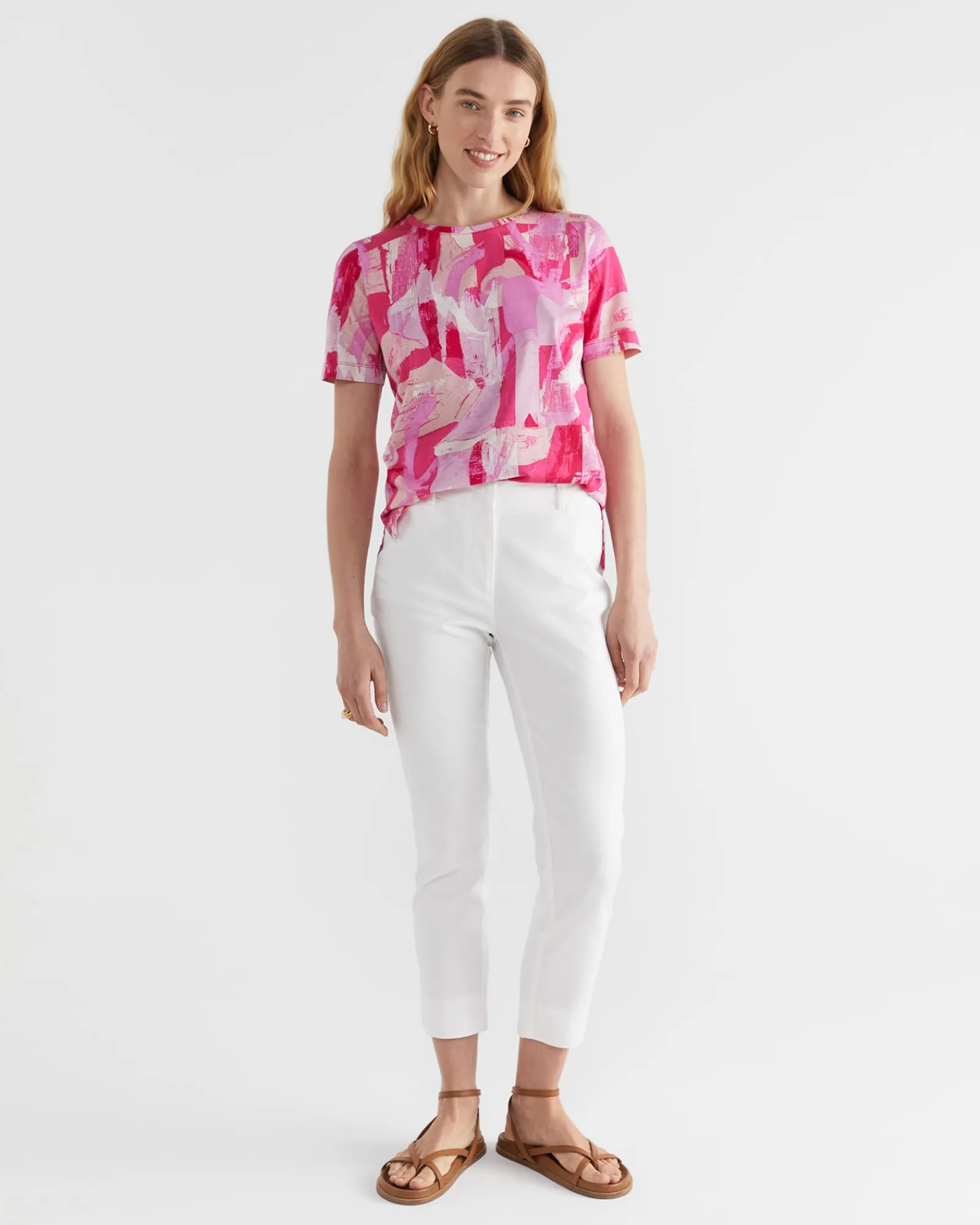 Hot Sportscraft Matera Mercerised Tee in Pink Multi PinkMulti