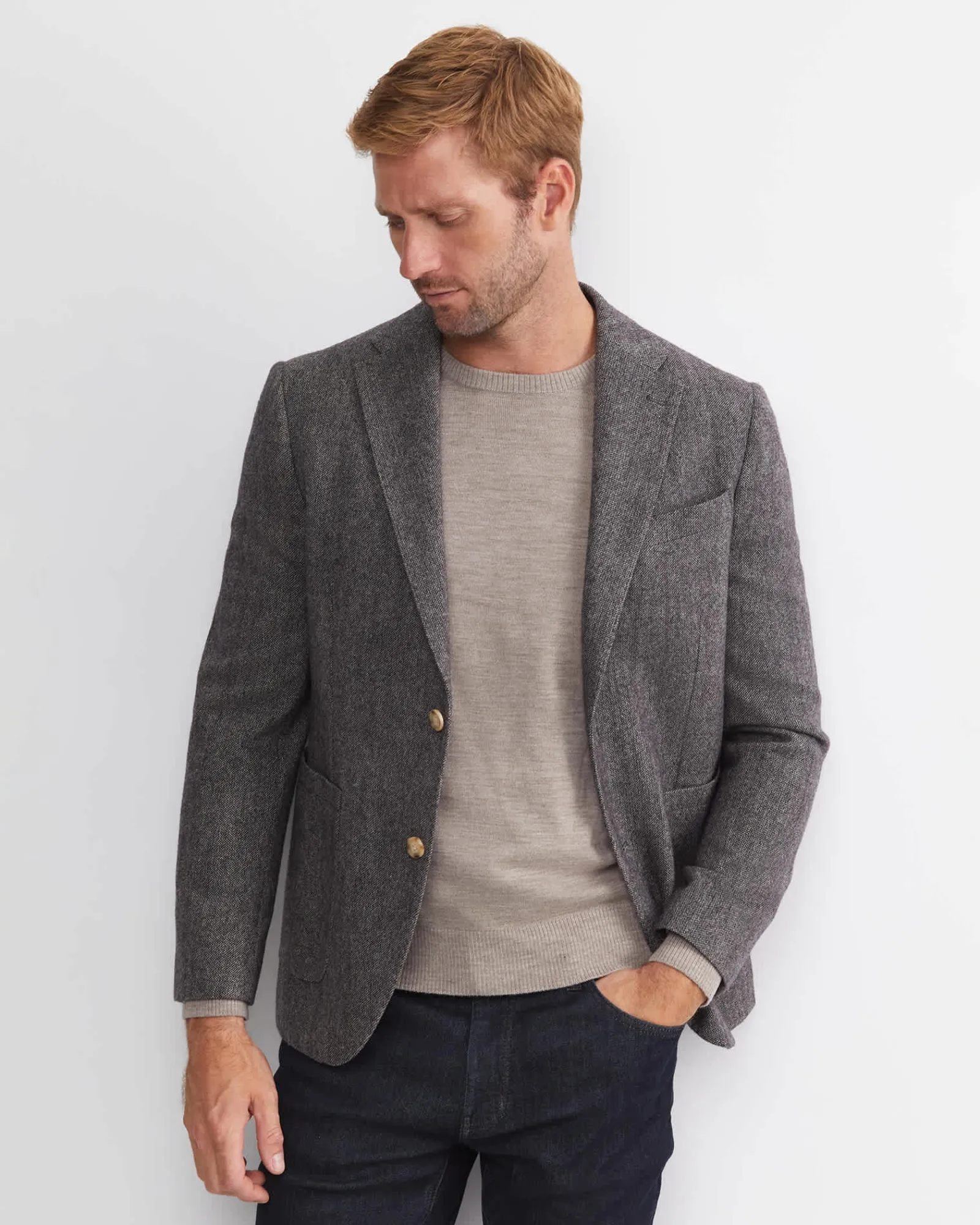Sale Sportscraft Max Washed Wool Item Jacket in Dark Charcoal DarkCharcoal