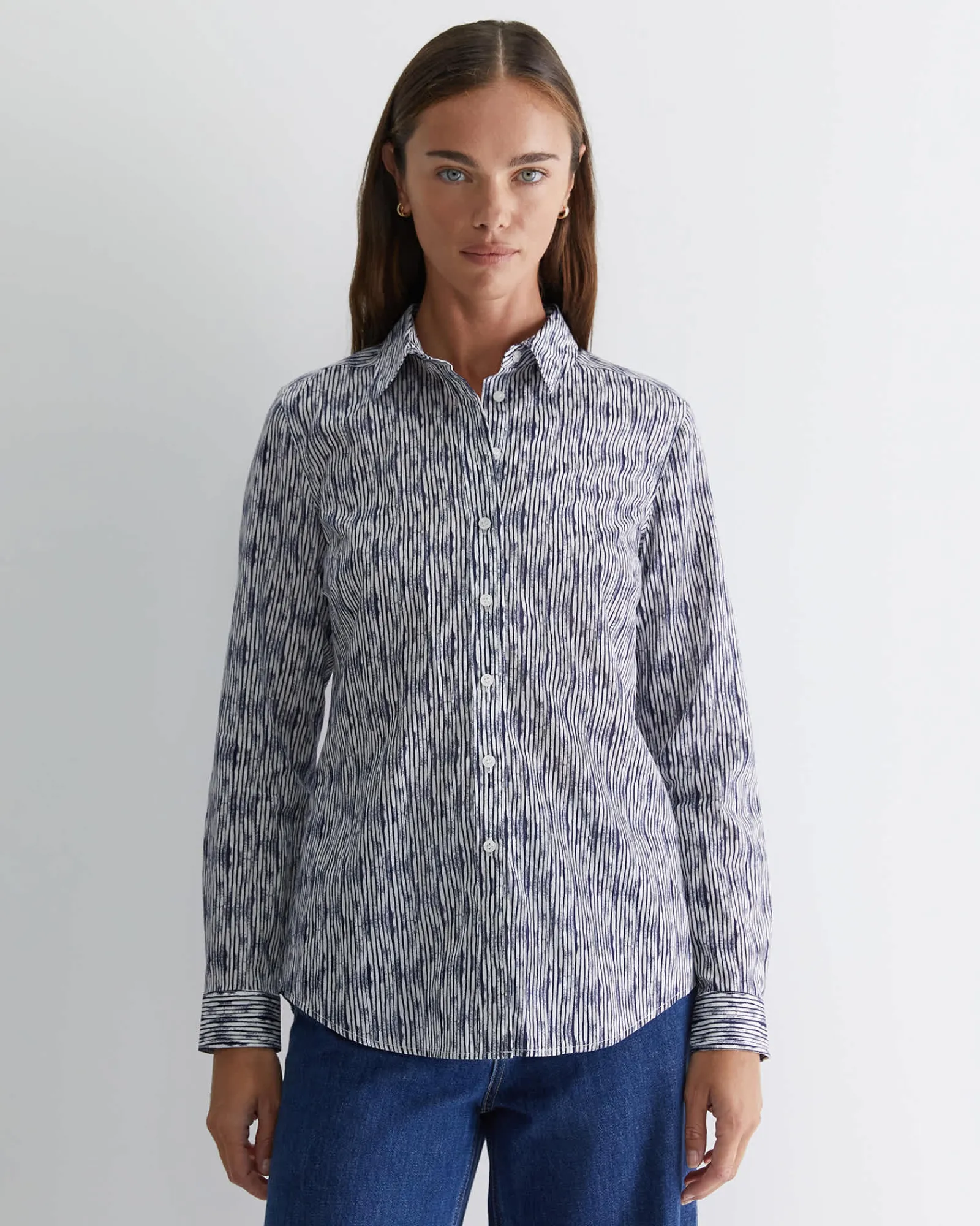 Sale Sportscraft Maya Lily Voile Shirt in Bluewhite Blue/white