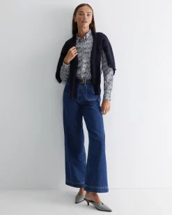 Sale Sportscraft Maya Lily Voile Shirt in Bluewhite Blue/white