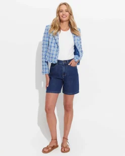 Hot Sportscraft Maya Tweed Jacket in Navy