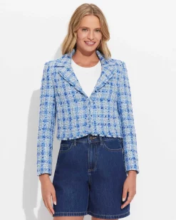 Hot Sportscraft Maya Tweed Jacket in Navy