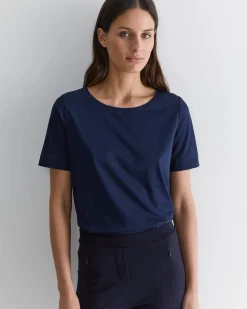 Sale Sportscraft Mercerised Cotton Tee in Navy
