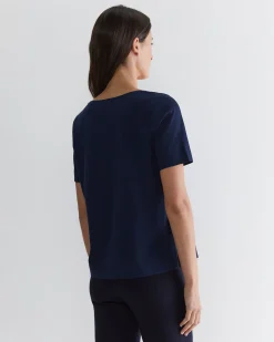 Sale Sportscraft Mercerised Cotton Tee in Navy
