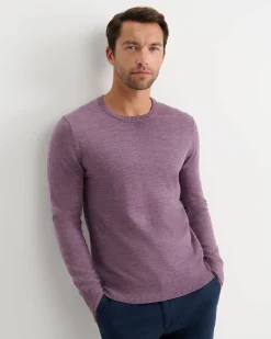 Online Sportscraft Merino Crew Neck Knit in Fig