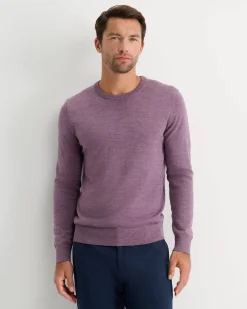 Online Sportscraft Merino Crew Neck Knit in Fig