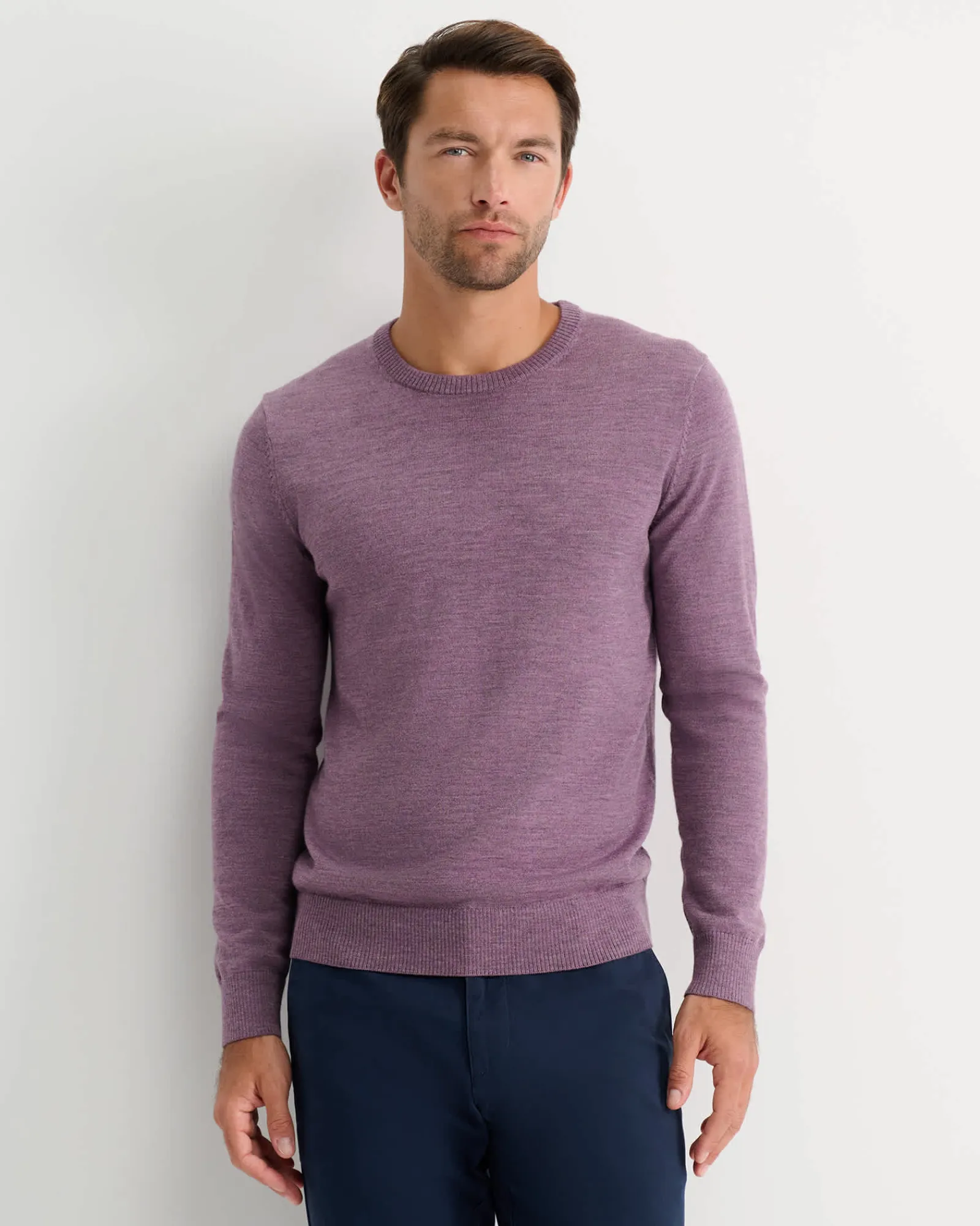 Online Sportscraft Merino Crew Neck Knit in Fig