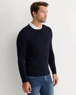 New Sportscraft Merino Crew Neck Knit in Navy