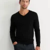 Discount Sportscraft Merino V-Neck Knit in Black