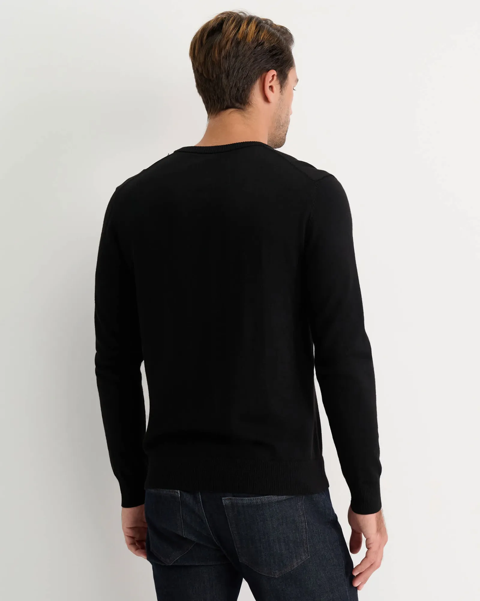 Discount Sportscraft Merino V-Neck Knit in Black